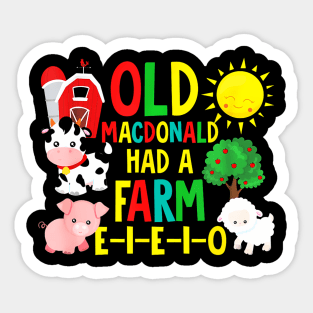 Old  Had a Farm  Toddler Kids Farm Sticker